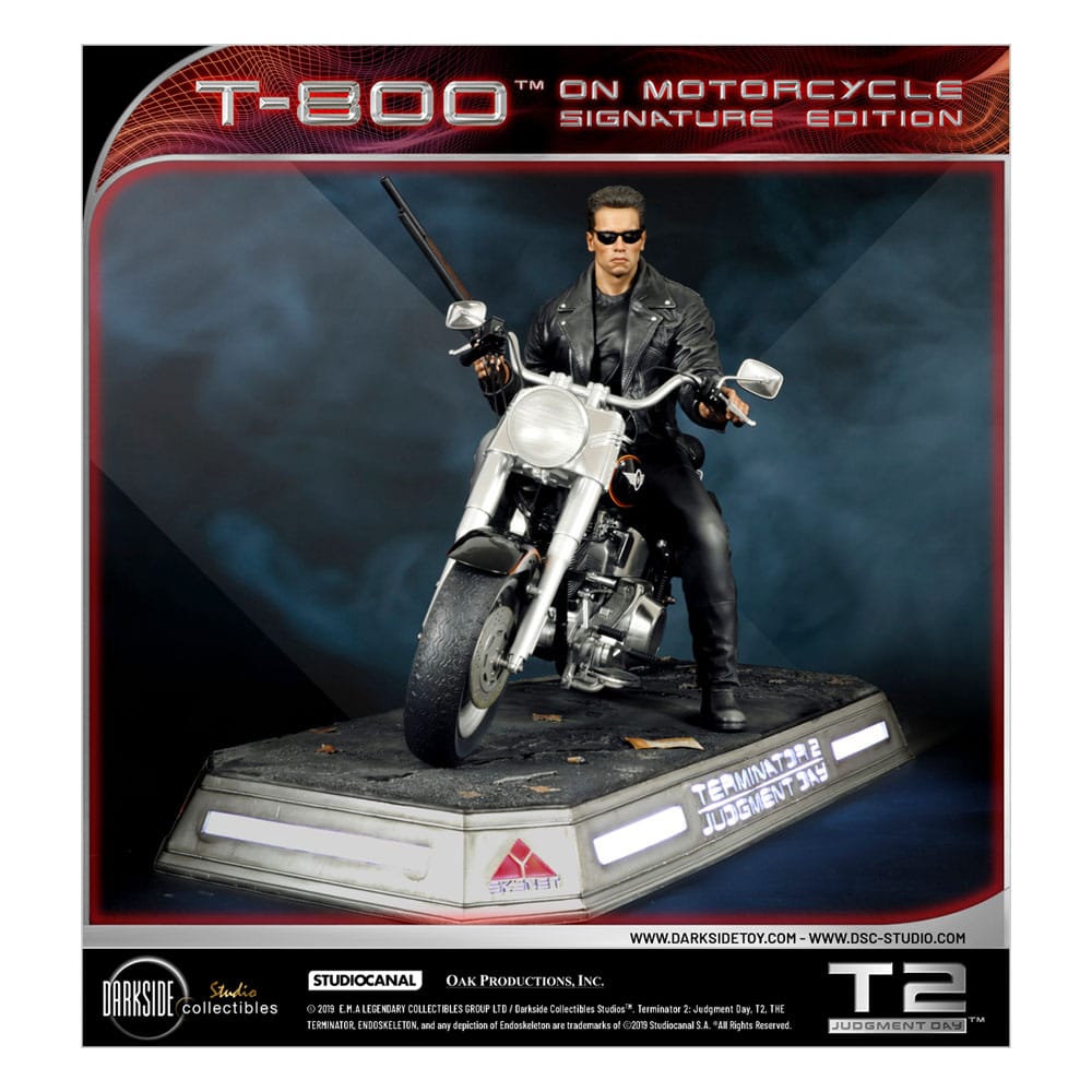 Terminator 2 Statue T-800 On Motorcycle Limited Signature Edition Exclusive 70 cm