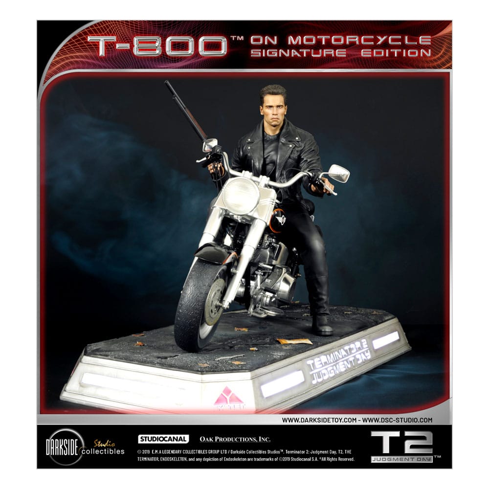 Terminator 2 Statue T-800 On Motorcycle Limited Signature Edition Exclusive 70 cm