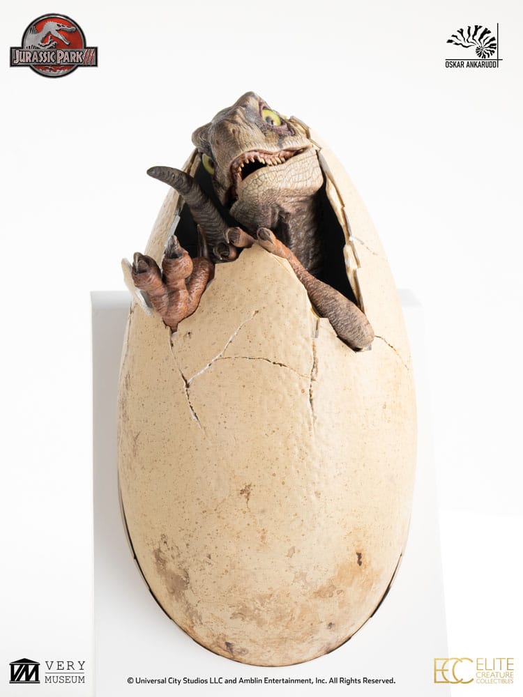 Jurassic Park III ECC Elite Creature Line Statue White Queen Hatching Egg 13 cm