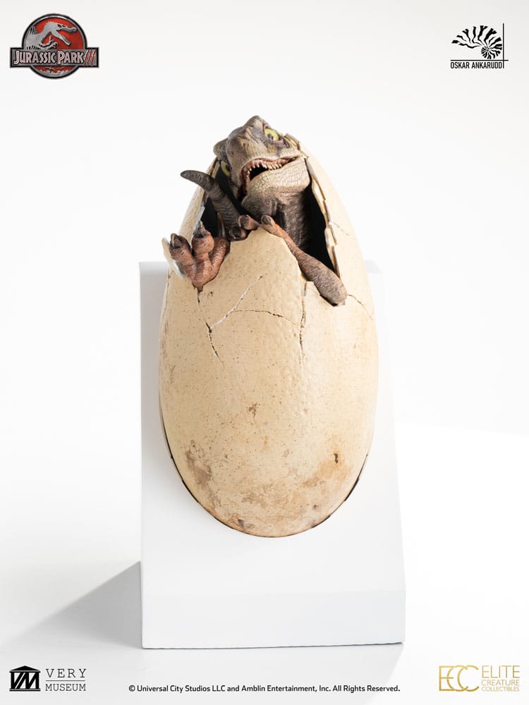 Jurassic Park III ECC Elite Creature Line Statue White Queen Hatching Egg 13 cm