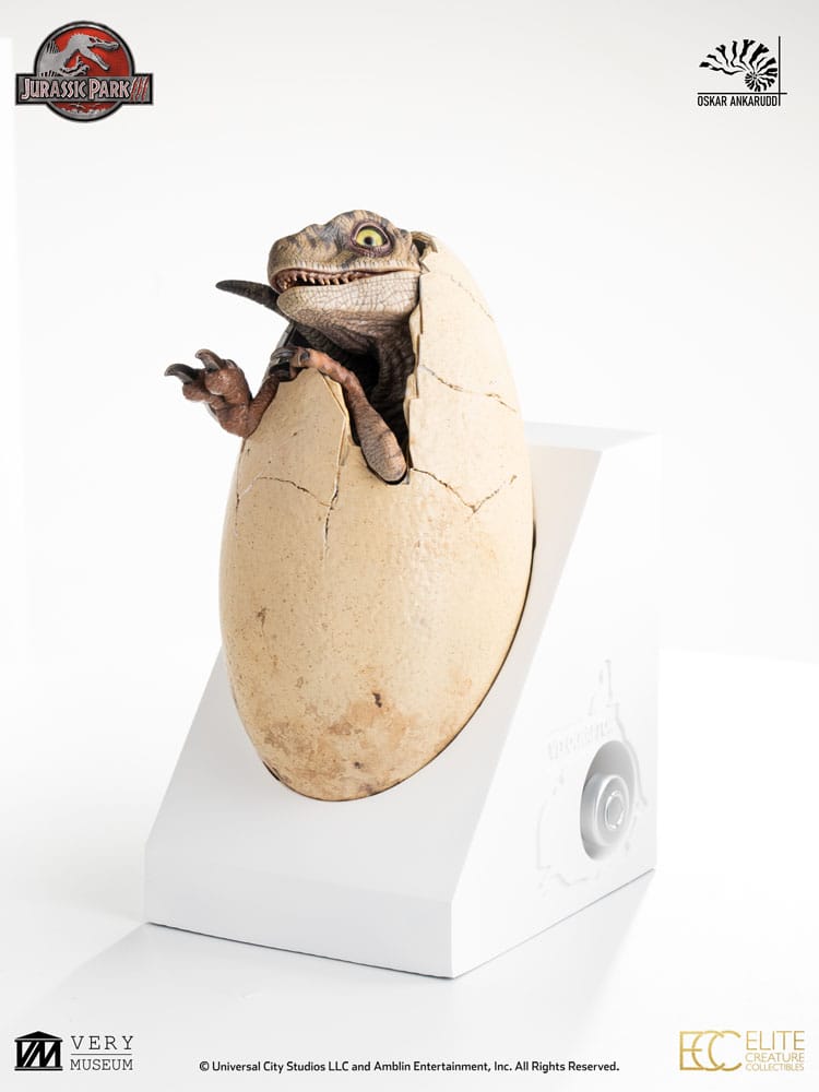 Jurassic Park III ECC Elite Creature Line Statue White Queen Hatching Egg 13 cm