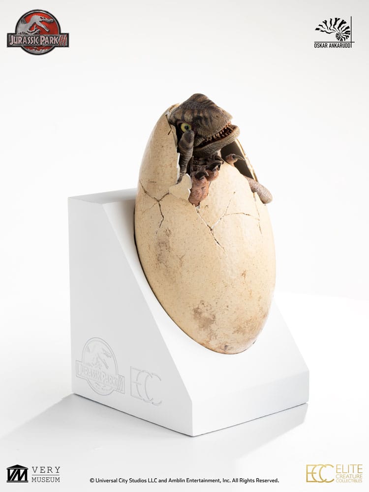 Jurassic Park III ECC Elite Creature Line Statue White Queen Hatching Egg 13 cm