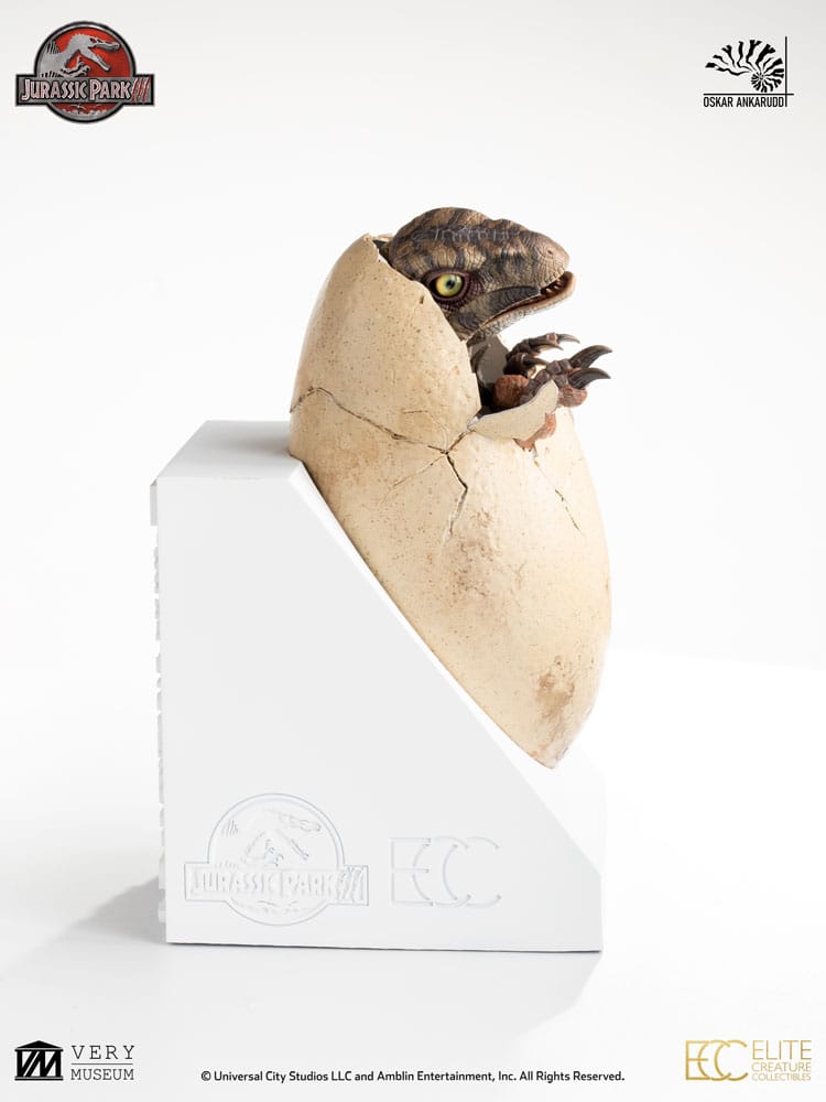 Jurassic Park III ECC Elite Creature Line Statue White Queen Hatching Egg 13 cm