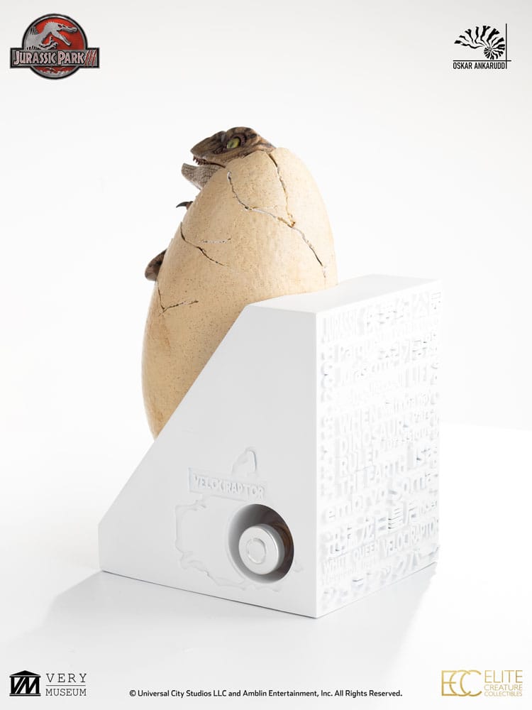 Jurassic Park III ECC Elite Creature Line Statue White Queen Hatching Egg 13 cm