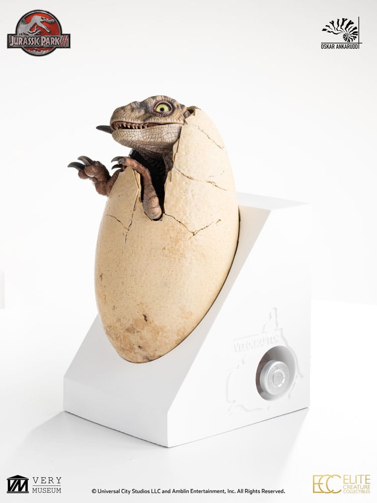 Jurassic Park III ECC Elite Creature Line Statue White Queen Hatching Egg 13 cm