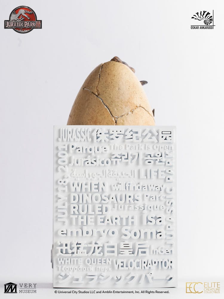 Jurassic Park III ECC Elite Creature Line Statue White Queen Hatching Egg 13 cm