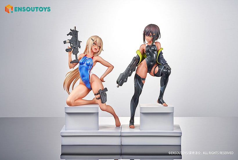 Arms Note Statue 1/7 Swim Team Bucho-chan and Kohai-chan 22 cm