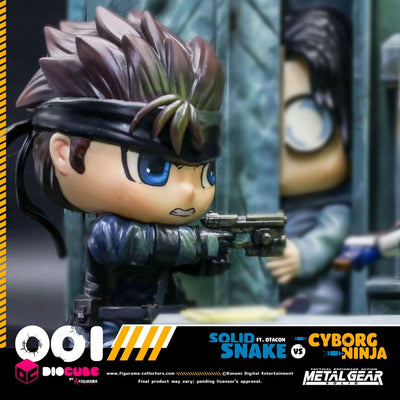 Metal Gear Solid DioCube PVC Diorama Solid Snake Vs Cyborg Ninja Ft Otacon 15 cm