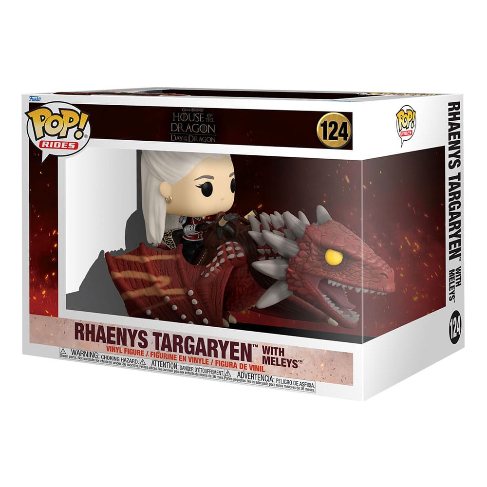 House of the Dragon POP! Rides Deluxe Vinyl Rhaenys Targaryen with Meleys 9 cm