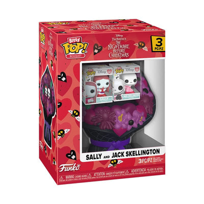 The Nightmare Before Christmas Bitty POP! Bouquet Vinyl Figure 2-Pack Sally & Jack Skellington (Valentine) 4 cm