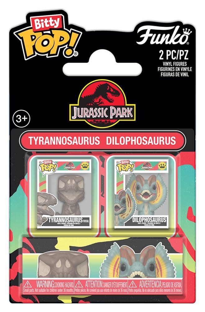 Jurassic Park Bitty POP! Vinyl Figure 2-Pack Tyrannosaurus Fossil & Dilophosaurus 2 cm