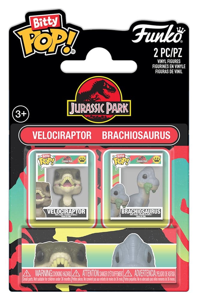 Jurassic Park Bitty POP! Vinyl Figure 2-Pack Velociraptor & Brachiosaurus 2 cm