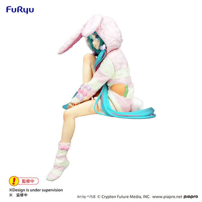 Hatsune Miku Noodle Stopper PVC Statue Rabbit Ear Hood Pajama 14 cm