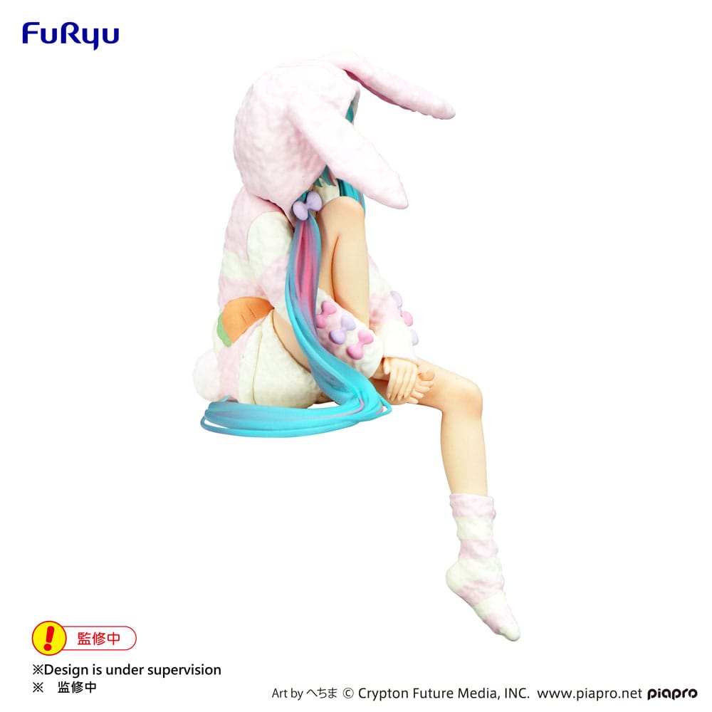 Hatsune Miku Noodle Stopper PVC Statue Rabbit Ear Hood Pajama 14 cm