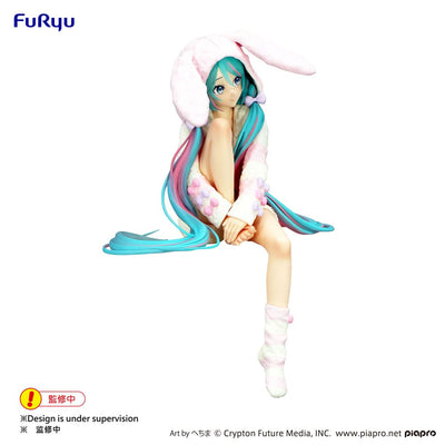 Hatsune Miku Noodle Stopper PVC Statue Rabbit Ear Hood Pajama 14 cm