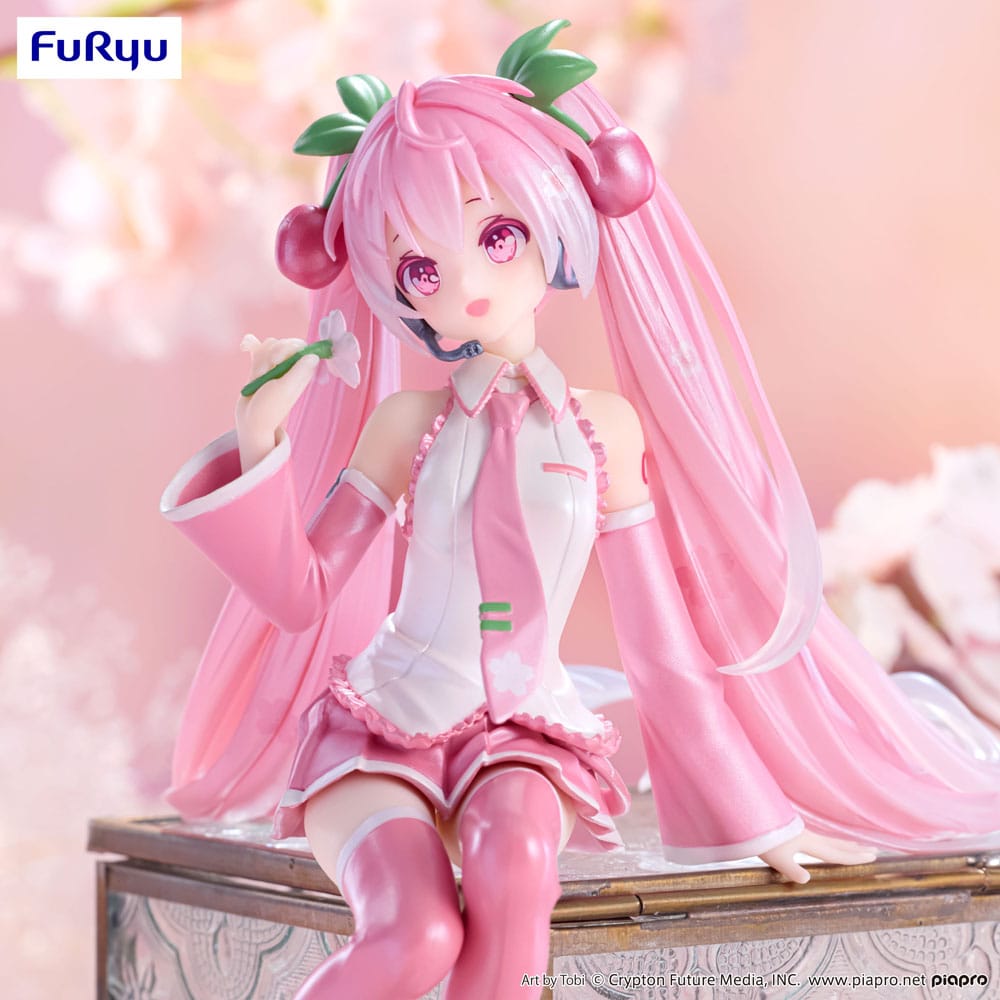 Hatsune Miku Noodle Stopper PVC Statue Sakura Miku 2024 Pearl Color Ver. 15 cm