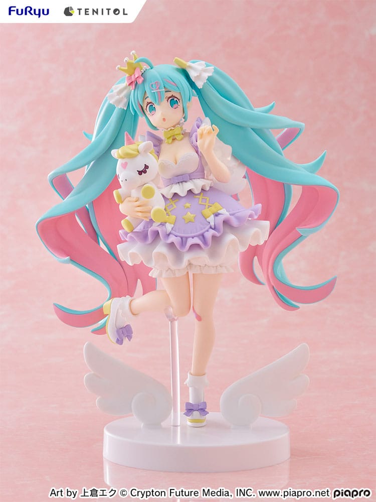 Hatsune Miku Tenitol PVC Statue Hatsune Miku Yumekawa Princess Lavender Ver. 21 cm