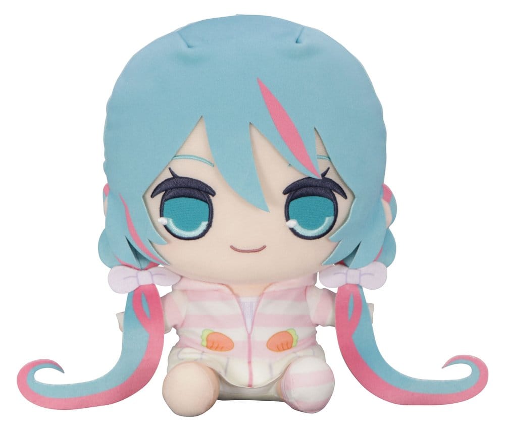 Hatsune Miku Kyurumaru Big Plush Figure Rabbit Ear Hood Pajama 28 cm
