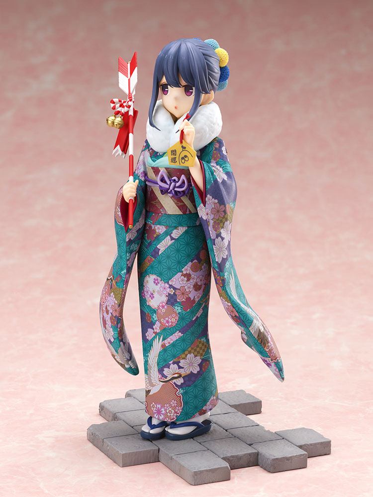 Laid-Back Camp PVC Statue 1/7 Rin Shima Furisode Ver. 21 cm - Damaged packaging