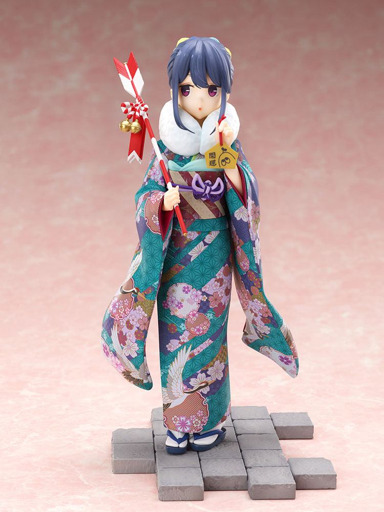 Laid-Back Camp PVC Statue 1/7 Rin Shima Furisode Ver. 21 cm - Damaged packaging