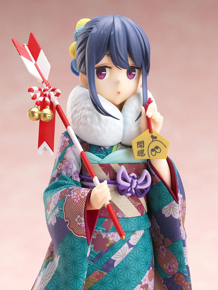Laid-Back Camp PVC Statue 1/7 Rin Shima Furisode Ver. 21 cm - Damaged packaging