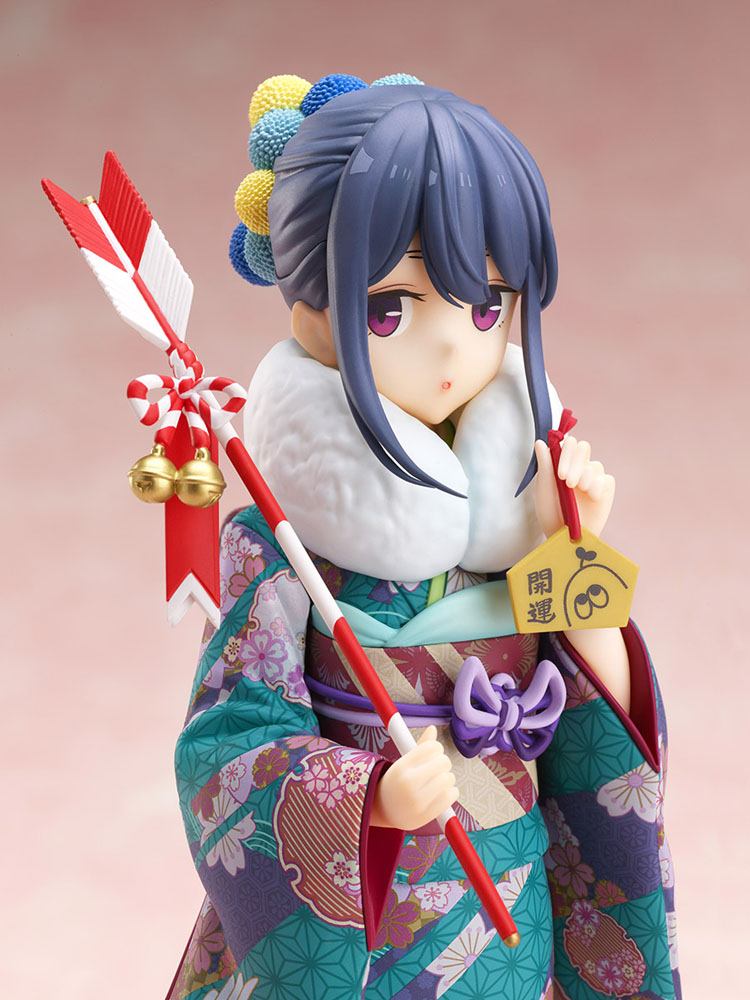 Laid-Back Camp PVC Statue 1/7 Rin Shima Furisode Ver. 21 cm - Damaged packaging