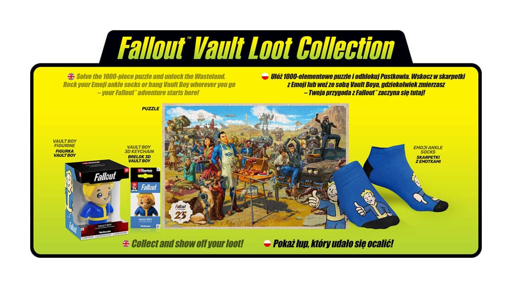Fallout gift set Fallout Vault Loot Collection (Puzzle, socks, figurines &amp; key ring)
