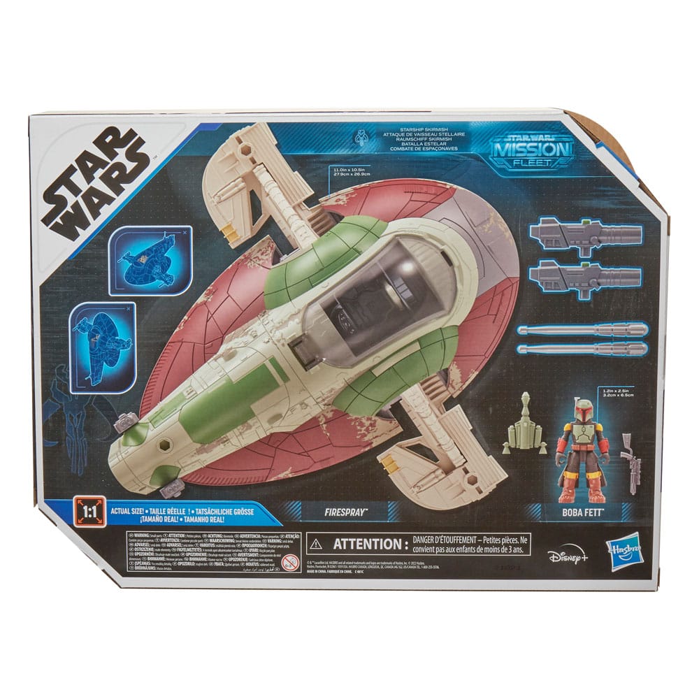 Star Wars Mission Fleet Fahrzeug Vehicle with Figure Firespray with Boba Fett 6 cm