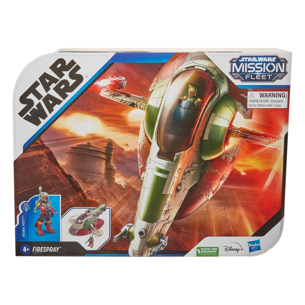 Star Wars Mission Fleet Fahrzeug Vehicle with Figure Firespray with Boba Fett 6 cm