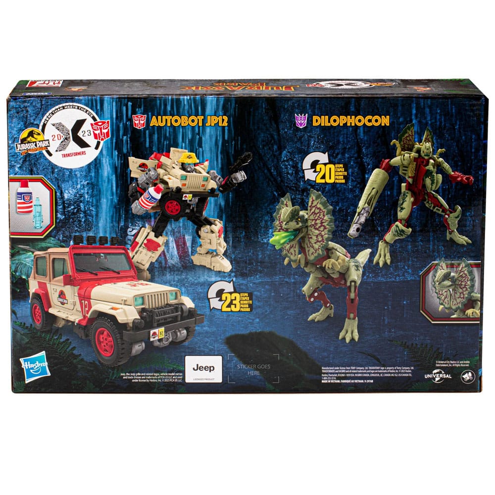 Transformers x Jurassic Park Action Figure 2-Pack Dilophocon & Autobot JP12