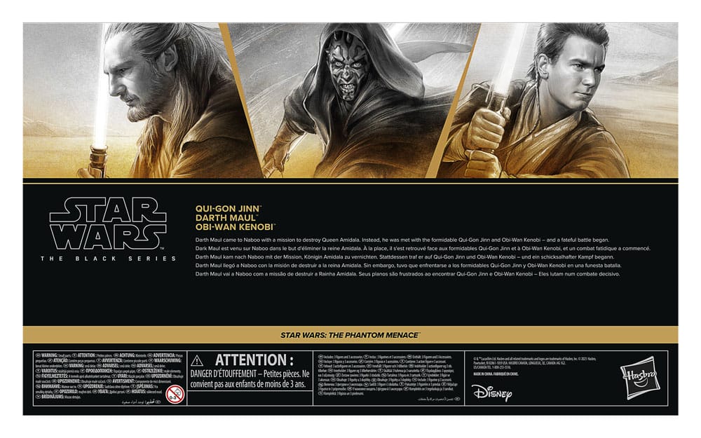 Star Wars Episode I Black Series Action Figure 3-Pack Qui-Gon Jinn, Darth Maul, Obi-Wan Kenobi 15 cm