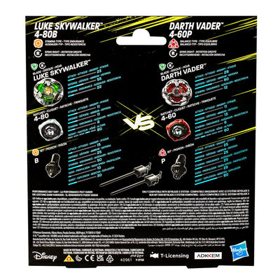 Beyblade X and Star Wars Collab Luke Skywalker 4-80B vs. Darth Vader 4-60B