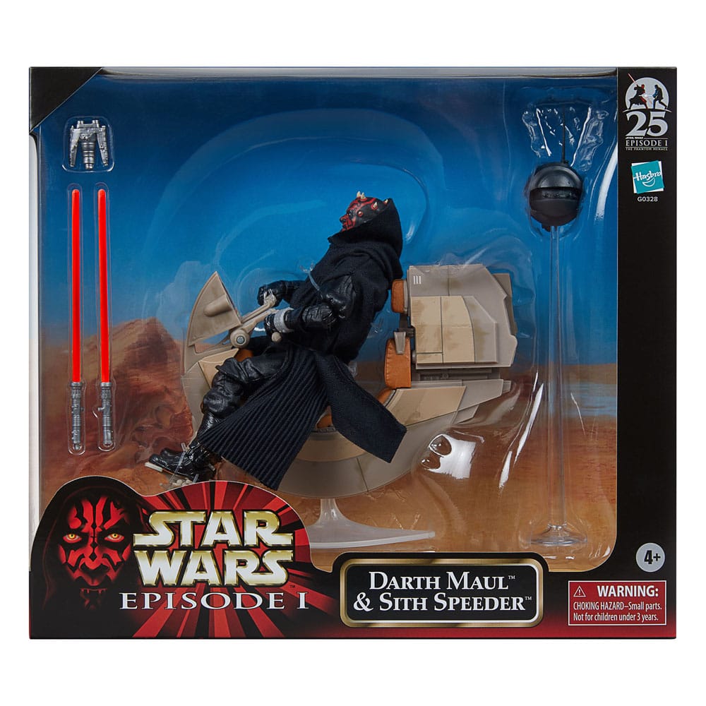 Star Wars Episode I Black Series Vehicle with Action Figure Darth Maul & Sith Speeder 25th Anniversary