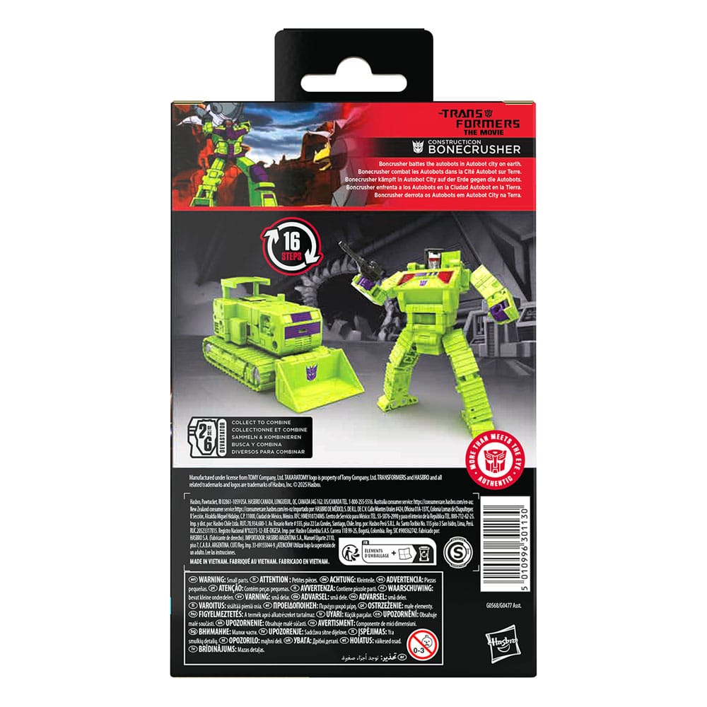 The Transformers: The Movie Generations Studio Series Deluxe Class Action Figure Constructicon Bonecrusher 11 cm