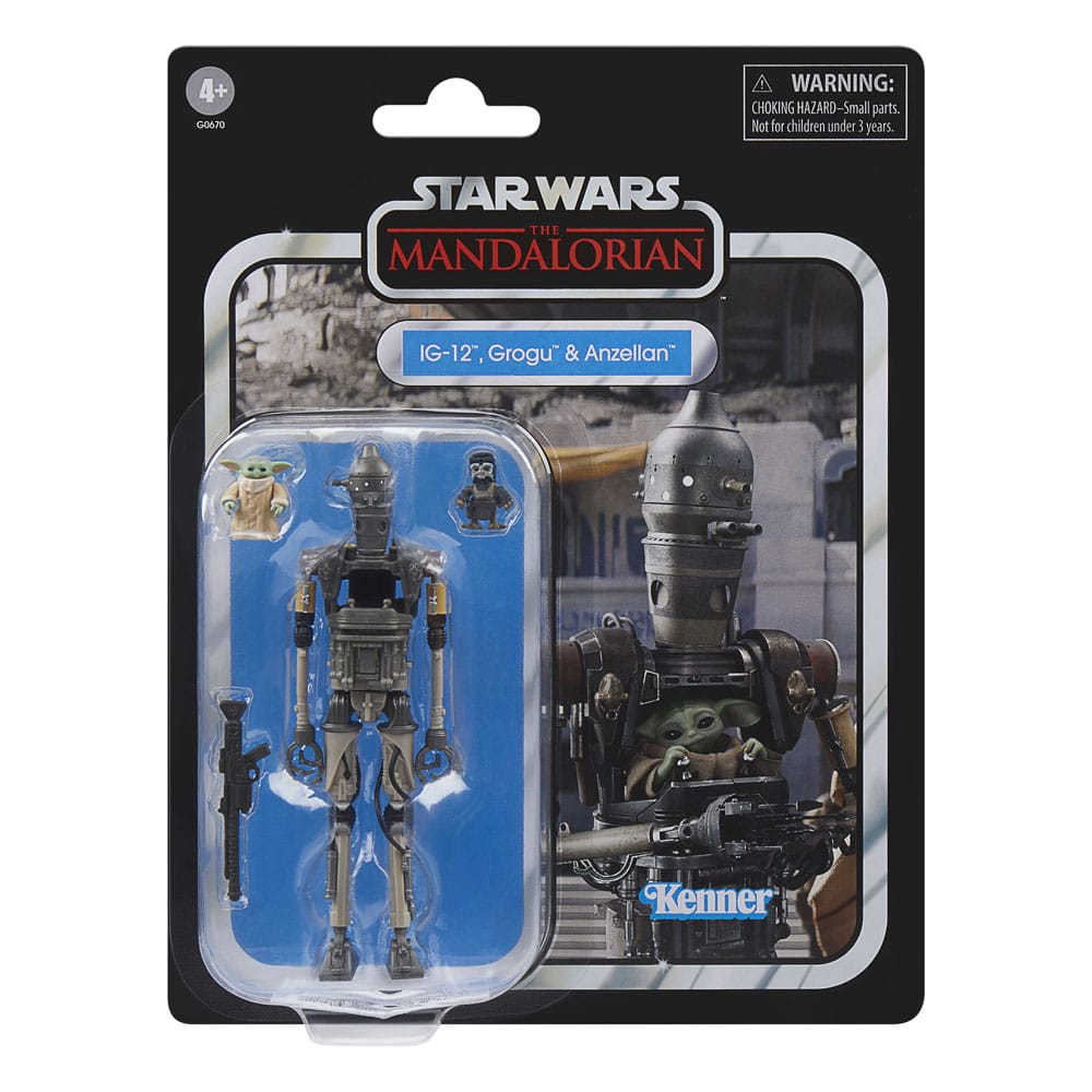 Star Wars: The Mandalorian Vintage Collection Action Figure 3-Pack IG-12, Grogu & Anzellan 10 cm