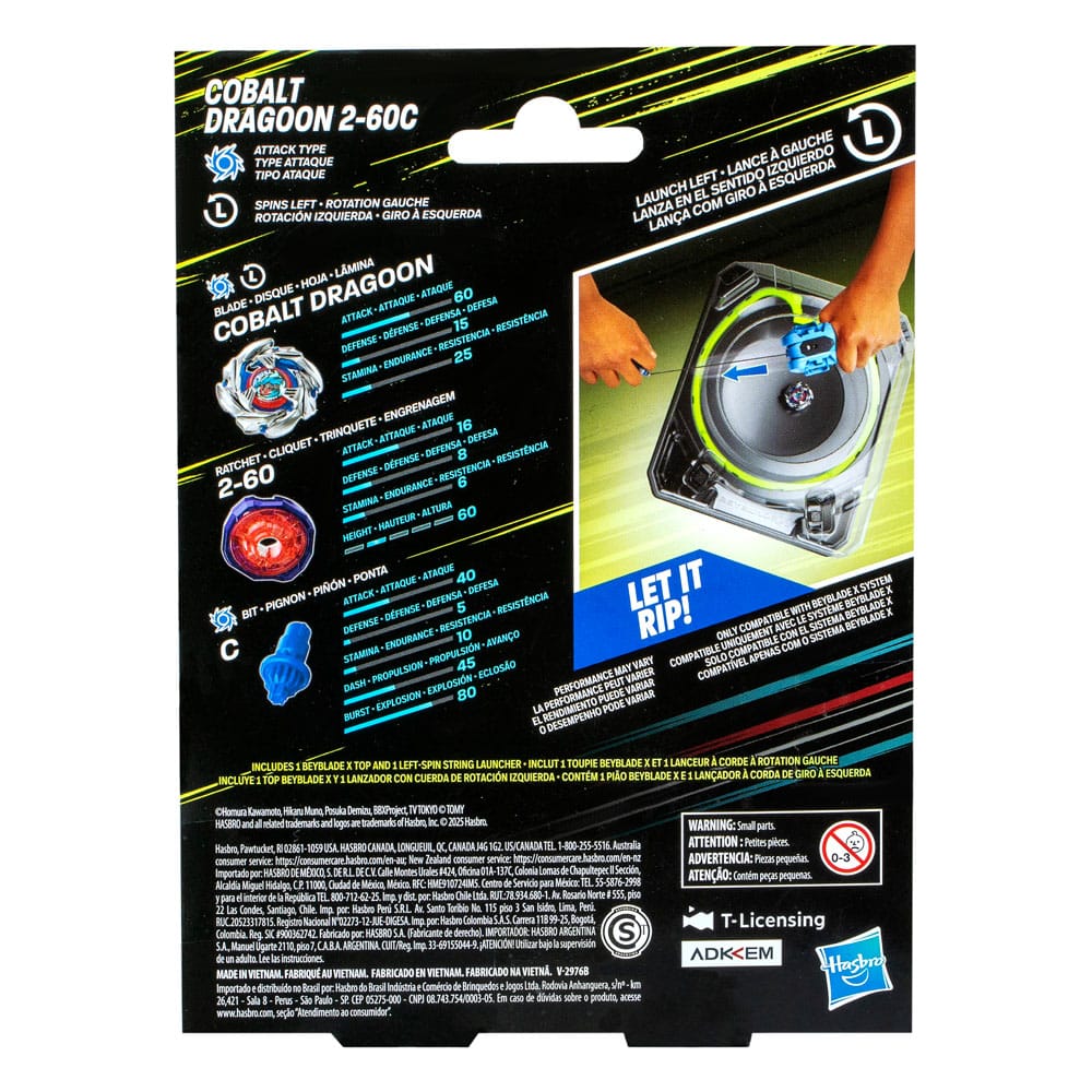 Beyblade X Cobalt Dragoon 2-60C Launcher Set