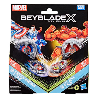 Beyblade X and Marvel Collab Captain America 4-70GB vs. Red Hulk 1-80R
