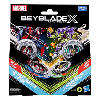 Beyblade X and Marvel Collab Miles Morales 1-60GN vs. Green Goblin 9-80HT