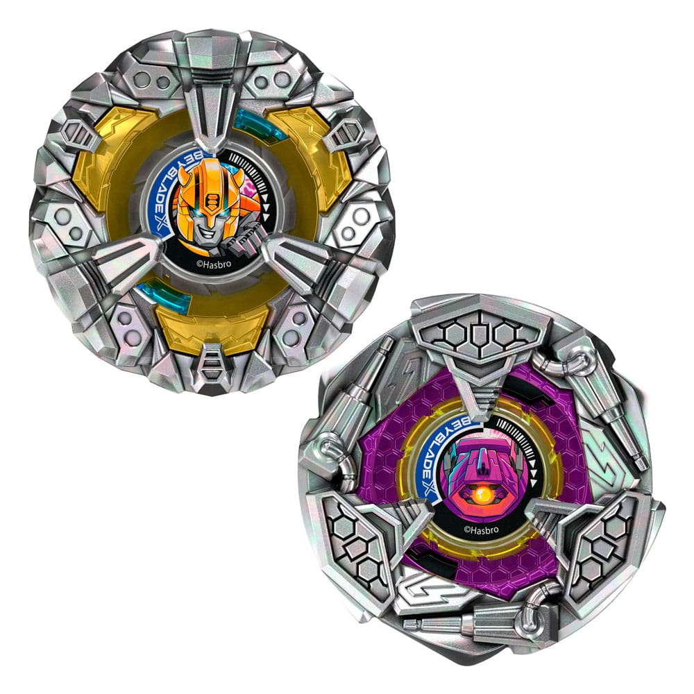 Beyblade X and Transformers Collab Bumblebee 3-60GP vs. Shockwave 5-80O