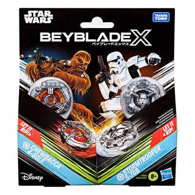 Beyblade X and Star Wars Collab Chewbacca 4-80LF vs. Stormtrooper 5-70B