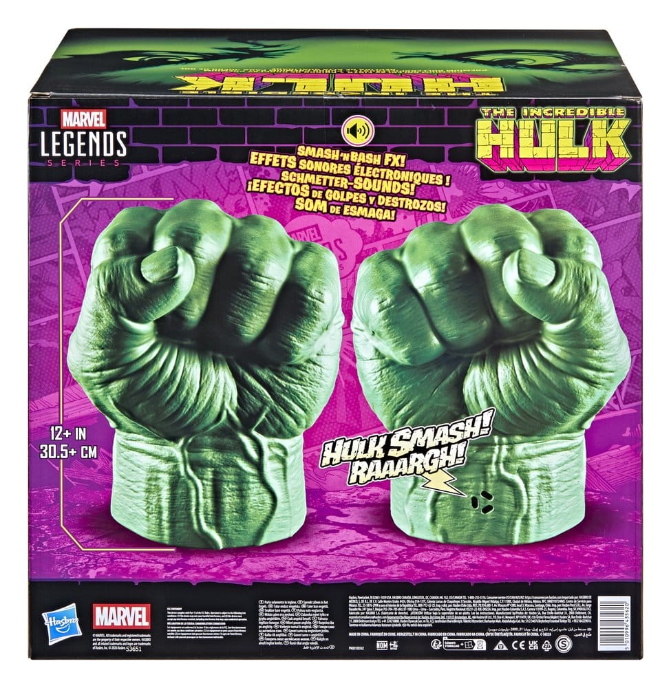 The Incredible Hulk Marvel Legends Premium Roleplay Fists - Severely damaged packaging