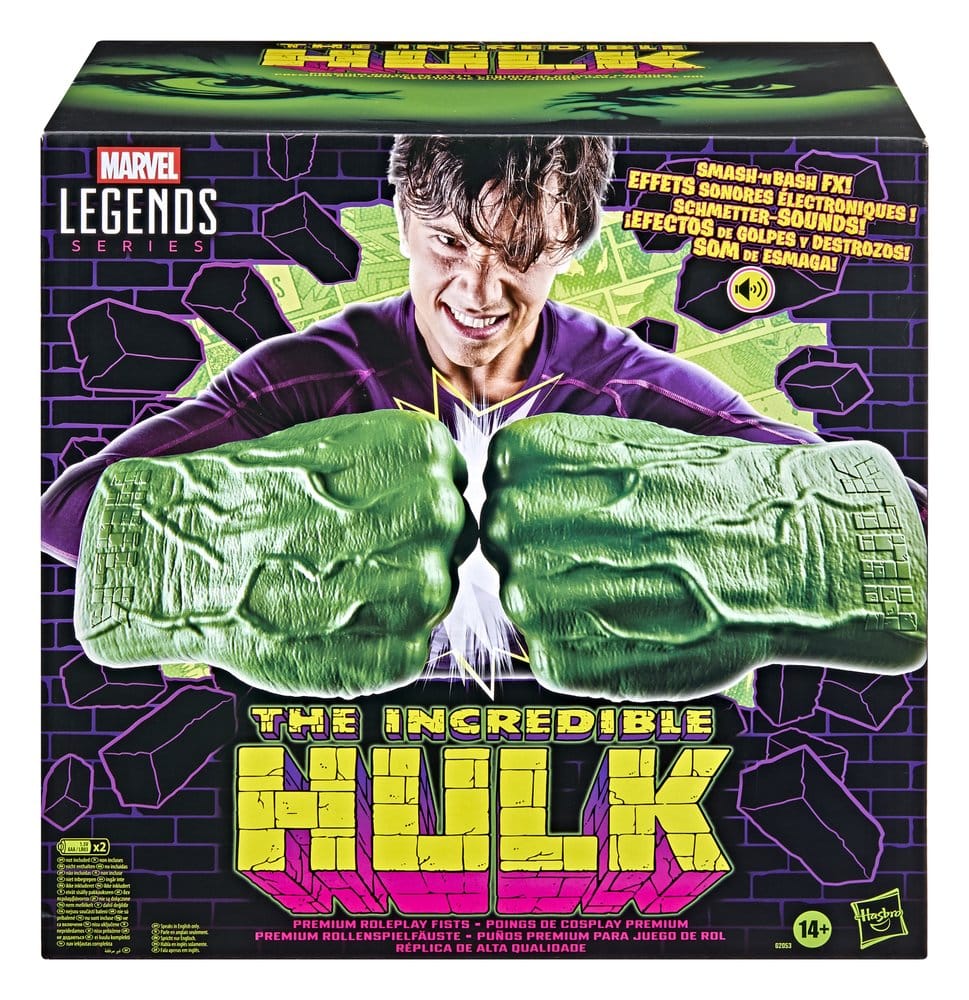 The Incredible Hulk Marvel Legends Premium Roleplay Fists - Severely damaged packaging