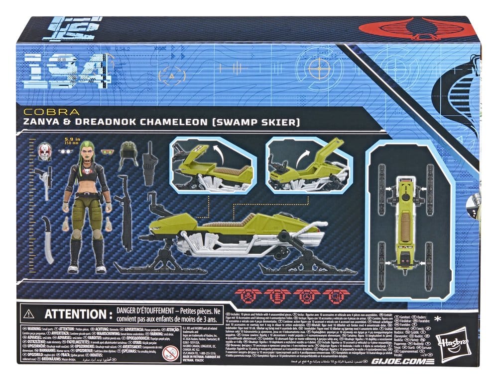 G.I. Joe Classified Series Action Figure and Vehicle Set #194 Zanya and Dreadnok Chameleon (Swamp Skier) 15 cm - Severely damaged packaging