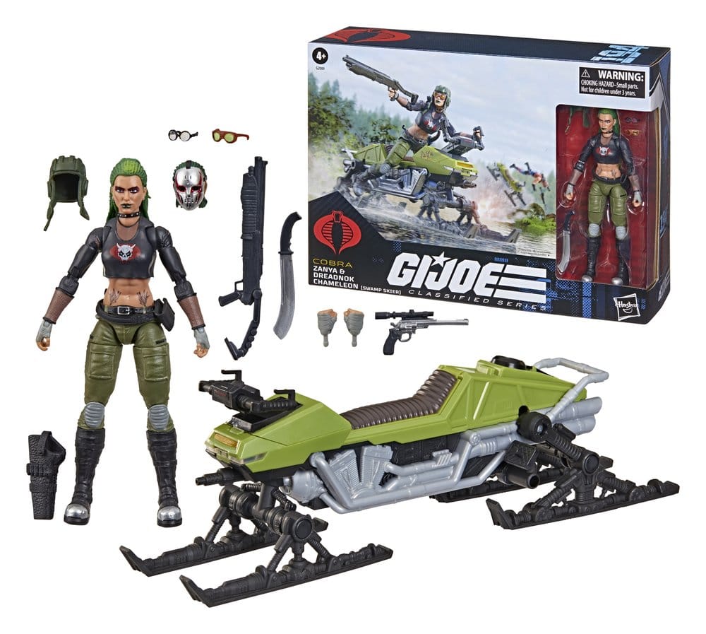 G.I. Joe Classified Series Action Figure and Vehicle Set #194 Zanya and Dreadnok Chameleon (Swamp Skier) 15 cm - Damaged packaging
