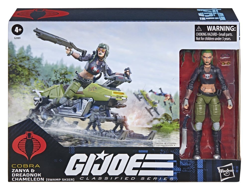 G.I. Joe Classified Series Action Figure and Vehicle Set #194 Zanya and Dreadnok Chameleon (Swamp Skier) 15 cm - Damaged packaging