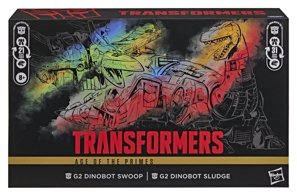 Transformers Age of the Primes Leader Class Action Figure 2-Pack G2 G2 Dinobot Swoop &amp; G2 Dinobot Sludge 19 cm