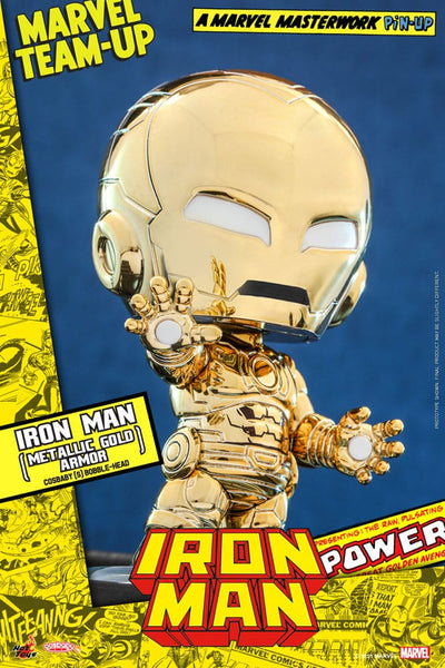 Marvel Comics Cosbaby (S) Mini Figure Iron Man (Metallic Gold Armor) 10 cm