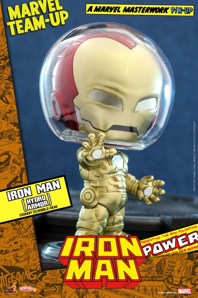 Marvel Comics Cosbaby (S) Mini Figure Iron Man (Hydro Armor) 10 cm