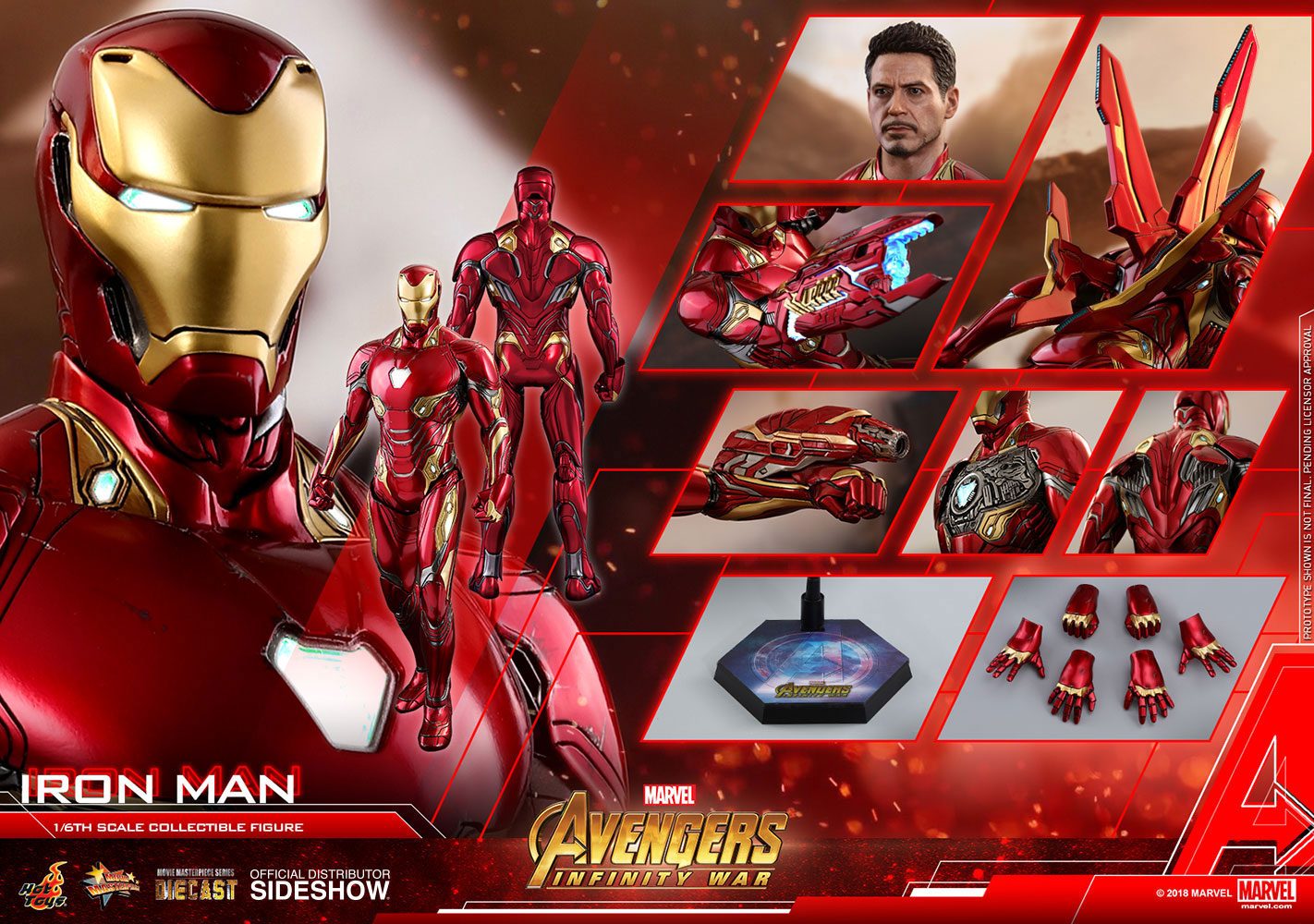 Avengers Infinity War Diecast Movie Masterpiece Action Figure 1/6 Iron Man 32 cm