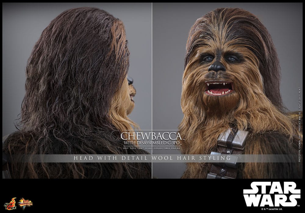 Star Wars Episode V Movie Masterpiece Action Figure 1/6 Chewbacca with Disassembled C-3PO 36 cm